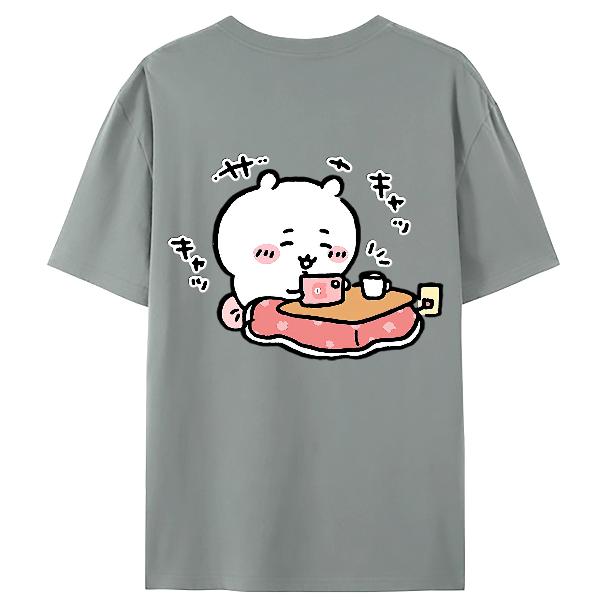 （画像用） ちいかわ ちいかわ Chii-kawa chiikawa 綿100％ メンズ半袖Tシャツ（バックプリント） 通気性